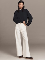 Anthropologie Maeve Colette Full-Length White Jeans - Image 2 of 3