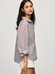 Anthropologie Maeve Shrunken Bennet Buttondown Brown Shirt - Image 2 of 4