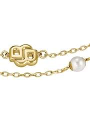 BOSS Gold Tone Double B Mirelle IP and Pearl Bracelet - Image 3 of 6