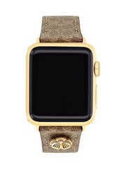 COACH Brown Signature C Coated Canvas Apple Watch Strap - Image 1 of 4