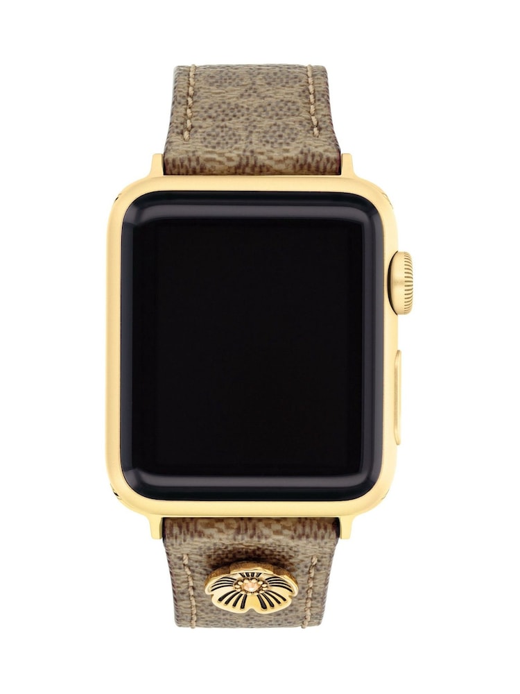 COACH Brown Signature C Coated Canvas Apple Watch Strap - Image 1 of 4 COACH Brown Signature C Coated Canvas Apple Watch Strap - Image 1 of 4