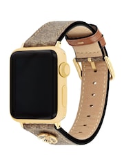 COACH Brown Signature C Coated Canvas Apple Watch Strap - Image 2 of 4