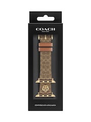 COACH Brown Signature C Coated Canvas Apple Watch Strap - Image 4 of 4
