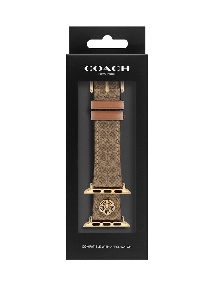 COACH Brown Signature C Coated Canvas Apple Watch Strap - Image 4 of 4 COACH Brown Signature C Coated Canvas Apple Watch Strap - Image 4 of 4