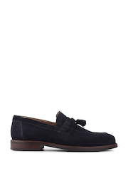 Jones Bootmaker Navy Suede Rodrigo Wide-Fit Leather Tassel Loafers - Image 1 of 5
