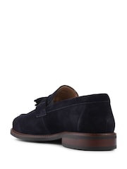 Jones Bootmaker Navy Suede Rodrigo Wide-Fit Leather Tassel Loafers - Image 3 of 5