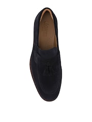 Jones Bootmaker Navy Suede Rodrigo Wide-Fit Leather Tassel Loafers - Image 4 of 5