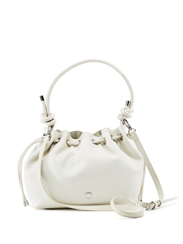 Moda in Pelle Briela Leather Ruched Eyelet Detail Knot Bag - תמונה 2 מתוך 3