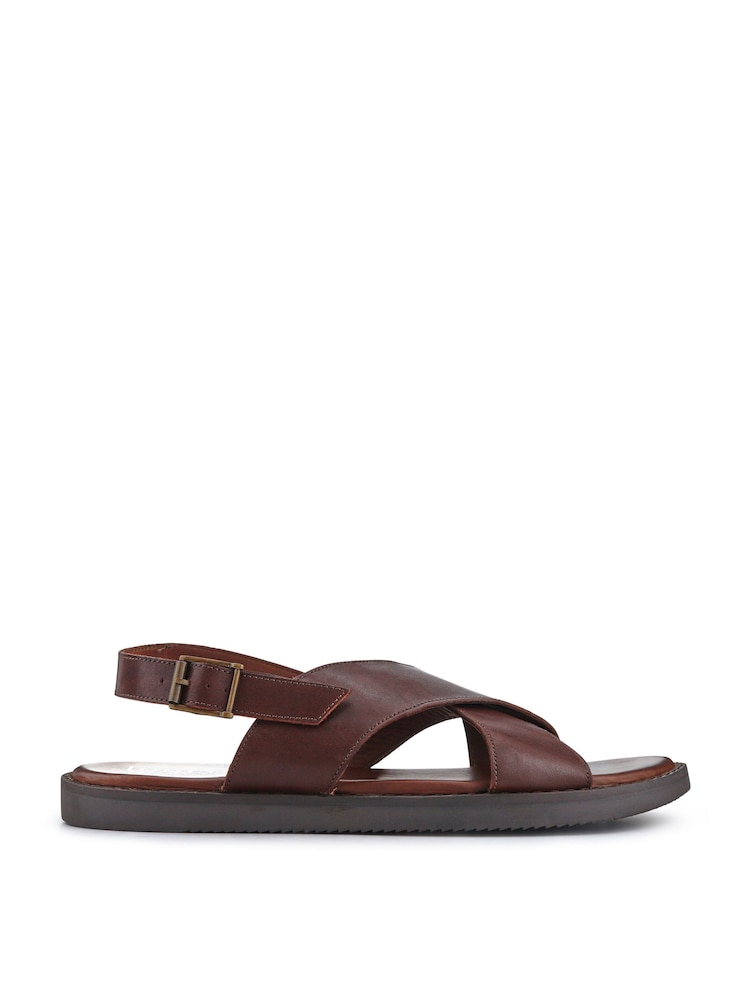 Jones Bootmaker Dark Brown Westbury Leather Buckled Sandals - Image 1 of 5