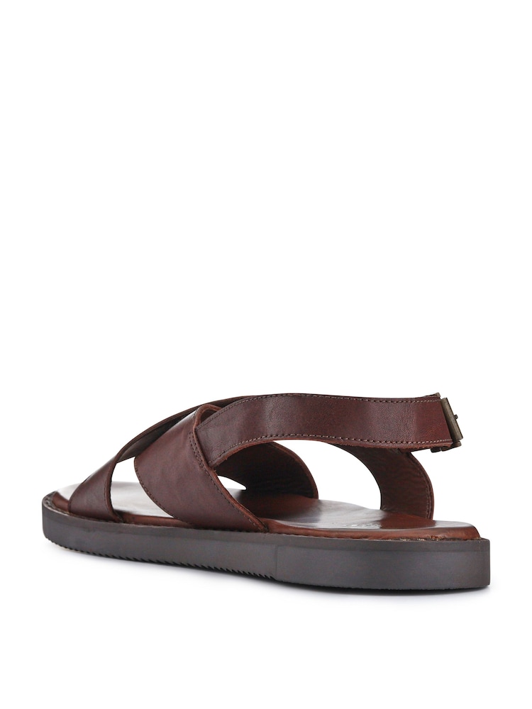 Jones Bootmaker Dark Brown Westbury Leather Buckled Sandals - Image 2 of 5