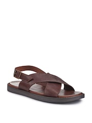Jones Bootmaker Dark Brown Westbury Leather Buckled Sandals - Image 3 of 5