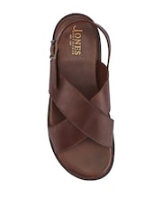 Jones Bootmaker Dark Brown Westbury Leather Buckled Sandals - Image 4 of 5