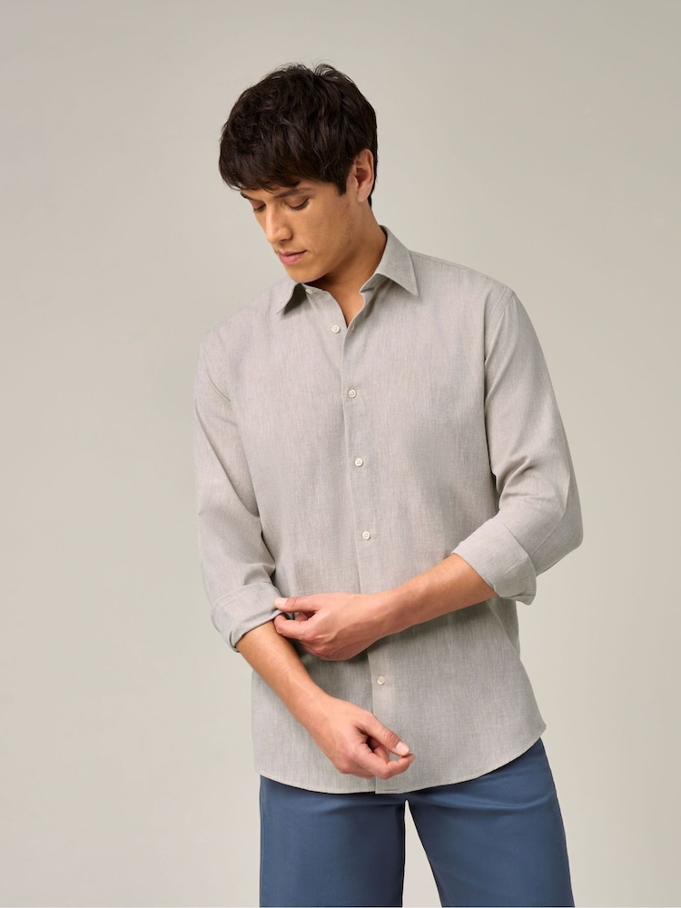 Skopes Grey Linen Blend  Casual Shirt - Image 1 of 7