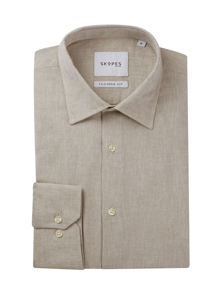 Skopes Grey Linen Blend  Casual Shirt - Image 7 of 7