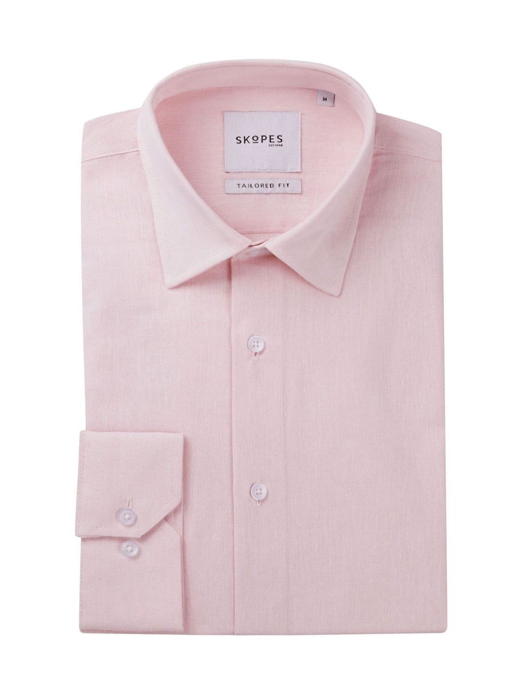 Skopes Pink Linen Blend  Casual Shirt - Image 7 of 7