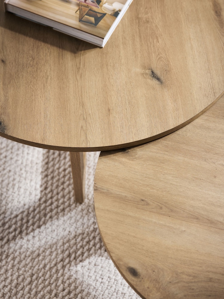 Mid Natural Edison Oak Effect Coffee Table - Image 4 of 4 Mid Natural Edison Oak Effect Coffee Table - Image 4 of 4