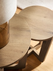Mid Natural Edison Oak Effect Nest of Table - Image 2 of 4