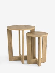 Mid Natural Edison Oak Effect Nest of Table - Image 3 of 4