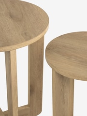 Mid Natural Edison Oak Effect Nest of Table - Image 4 of 4