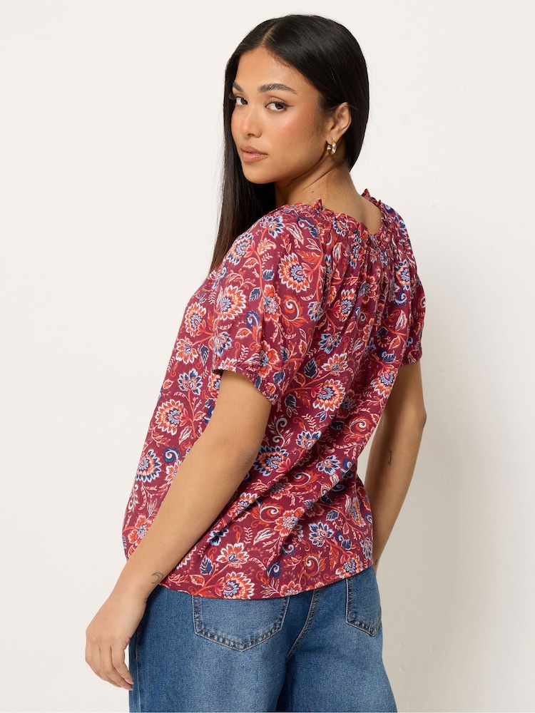 M&Co Orange Petite Ethnic Printed Top - Image 2 of 5