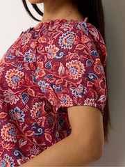 M&Co Orange Petite Ethnic Printed Top - Image 4 of 5
