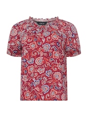 M&Co Orange Petite Ethnic Printed Top - Image 5 of 5
