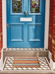 Oliver Bonas Blue Striped Doormat - Image 2 of 4