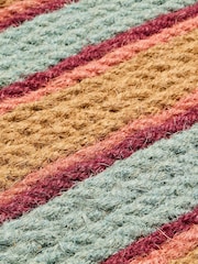 Oliver Bonas Blue Striped Doormat - Image 4 of 4