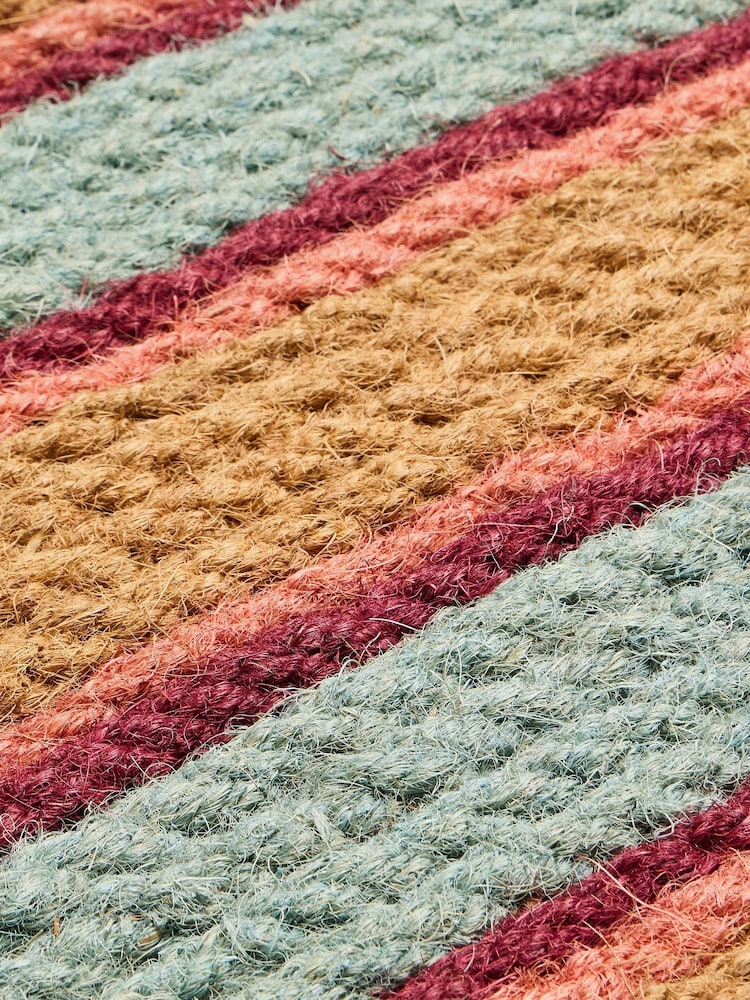 Oliver Bonas Blue Striped Doormat - Image 4 of 4
