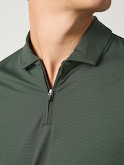 Khaki Green Active Golf Textured Training Polo Shirt - Image 5 of 8