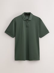 Khaki Green Active Golf Textured Training Polo Shirt - Image 6 of 8