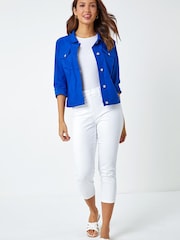 Синий - Roman Стрейчевый карман с деталью куртки - Изображение 4 5