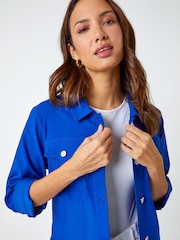 Синий - Roman Стрейчевый карман с деталью куртки - Изображение 5 5