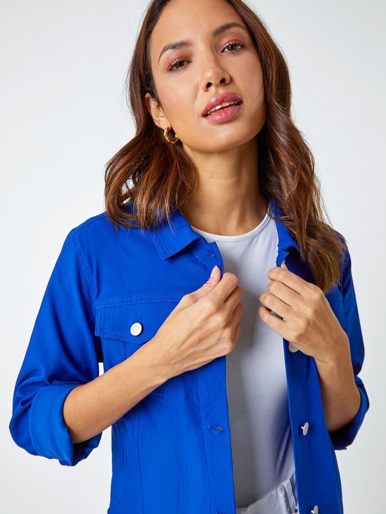 Синий - Roman Стрейчевый карман с деталью куртки - Изображение 5 5