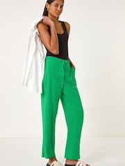 Roman Green Full Length Linen Trousers - Image 2 of 5