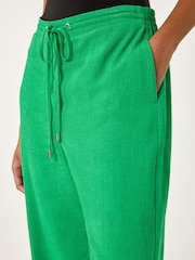 Roman Green Full Length Linen Trousers - Image 5 of 5