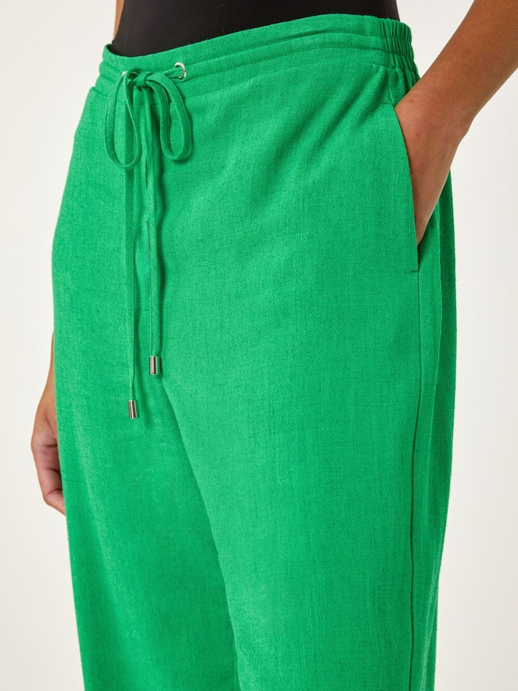 Roman Green Full Length Linen Trousers - Image 5 of 5