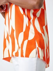Roman Orange Geometric Print Woven Top - Image 5 of 5