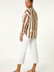 قميص مريح بطبعة مخططة مزوَّد بأزرار من Roman - Image 3 of 5