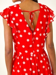 Roman Red Spot Frill Fit & Flare Dress - Image 4 of 5