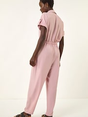 Roman Pink Utility Buttoned Jumpsuit - Image 3 of 5