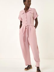 Roman Pink Utility Buttoned Jumpsuit - Image 4 of 5