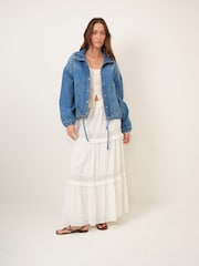 Nobodys Child Blue Denim Clarke Bomber Jacket - Image 3 of 5