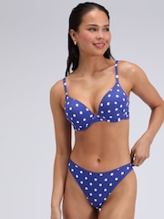 Boux Avenue Blue Hydra Push Up Polka Dot Bikini Top - Image 2 of 5