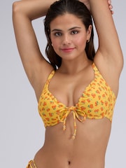 Boux Avenue Yellow Ibiza Print Bikini Top - Image 1 of 5