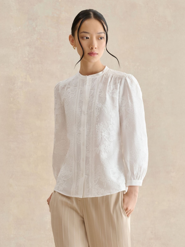 Hobbs White Fallon Blouse - Image 1 of 5 Hobbs White Fallon Blouse - Image 1 of 5
