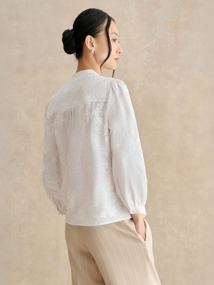 Hobbs White Fallon Blouse - Image 2 of 5 Hobbs White Fallon Blouse - Image 2 of 5