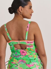 Figleaves Green Bandeau Underwired Tankini Top - Image 3 of 4