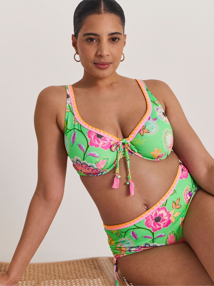 Figleaves Green Underwired Bikini Top - Image 1 of 4 Figleaves Green Underwired Bikini Top - Image 1 of 4