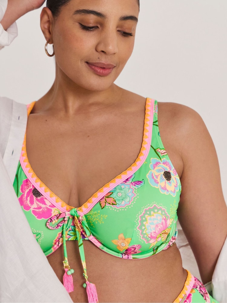 Figleaves Green Underwired Bikini Top - Image 4 of 4 Figleaves Green Underwired Bikini Top - Image 4 of 4